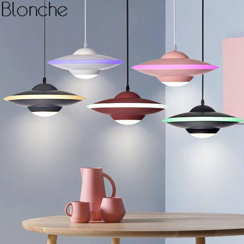 Suspension design LED avec abat-jour soucoupe métal Industriel - vue 3 sur 16