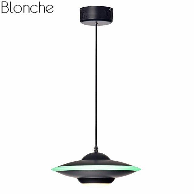 Suspension design LED avec abat-jour soucoupe métal Industriel - vue 7 sur 16
