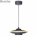 Suspension design LED avec abat-jour soucoupe métal Industriel