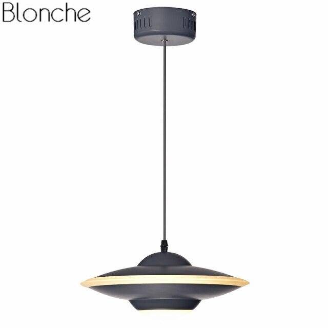 Suspension design LED avec abat-jour soucoupe métal Industriel - vue 6 sur 16