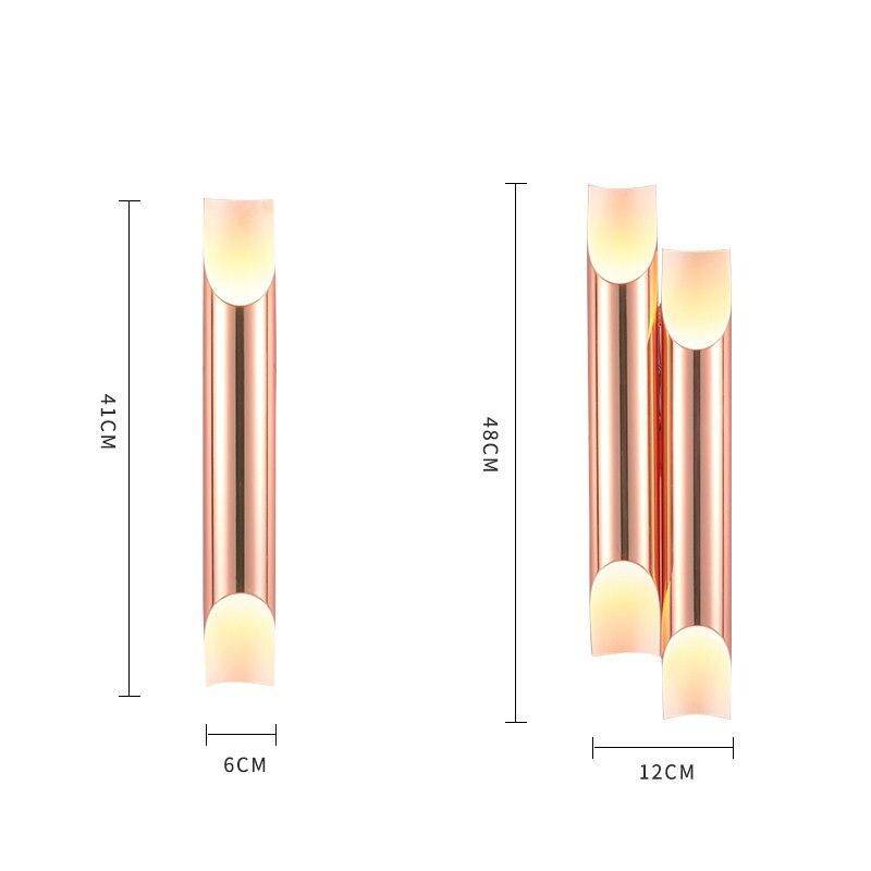 Applique murale design LED cylindre ouvert rose gold - vue 6 sur 8
