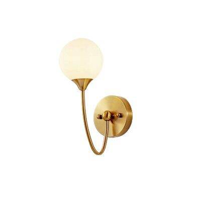 Applique murale design à LED en métal doré avec boule en verre Creative - vue 3 sur 4
