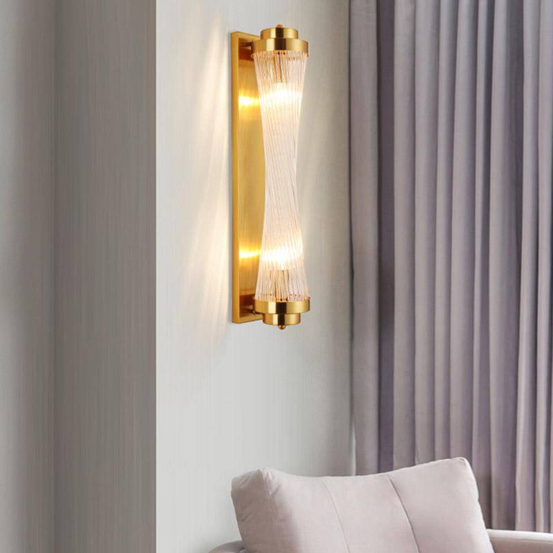 Applique murale LED doré avec lampe en verre - vue 2 sur 5