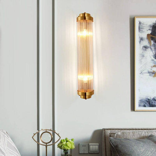 Applique murale LED doré avec lampe en verre - vue 4 sur 5