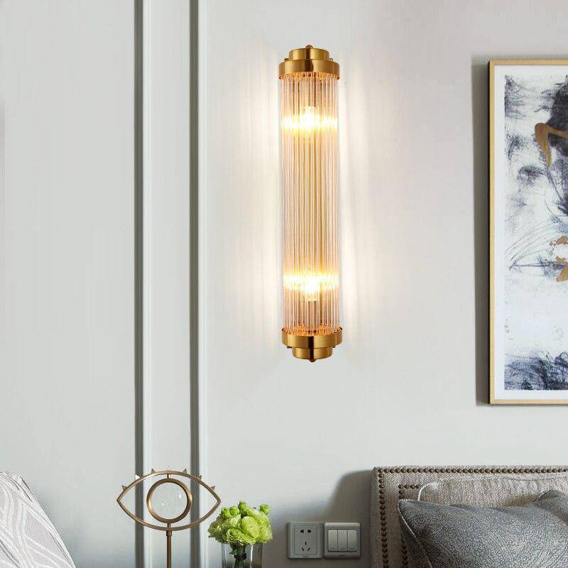 Applique murale LED doré avec lampe en verre - vue 4 sur 5