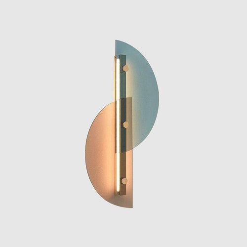 Applique murale design LED avec demi cercle en verre coloré - vue 3 sur 3