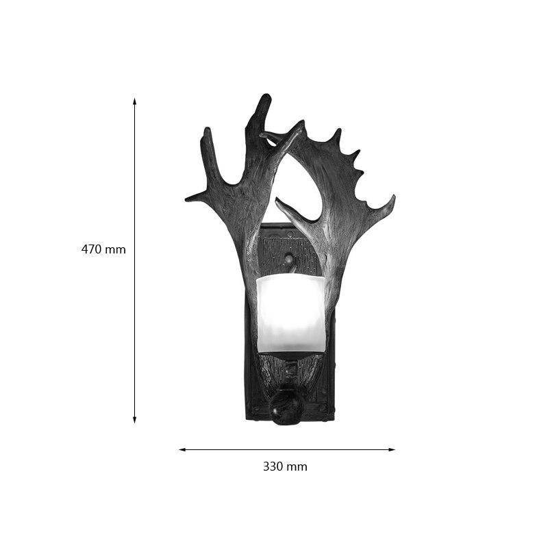 Applique murale rustique LED aux bois de cerfs Art - vue 4 sur 4
