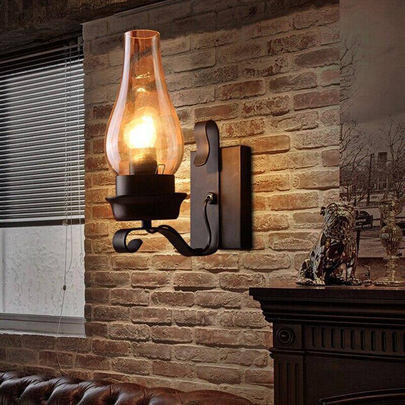Applique murale rétro LED métal avec ampoule style bougie - vue 3 sur 4