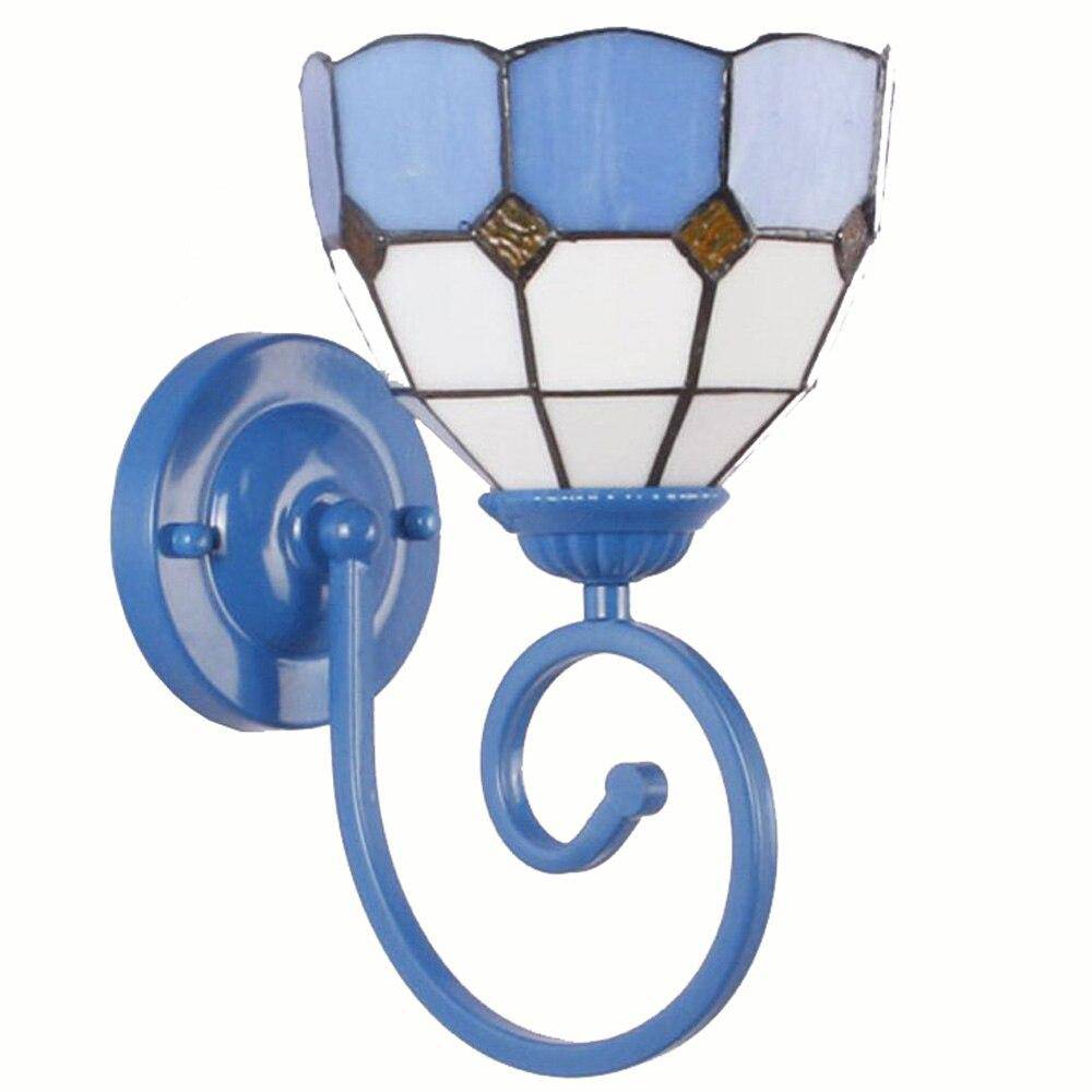 Applique murale rustique LED bleu style Méditerranéen - vue 6 sur 7