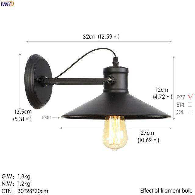 Applique murale rétro LED en métal avec ampoule en verre style industriel Edison - vue 3 sur 7