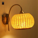 Applique murale en rotin LED avec abat-jour arrondi Sconce