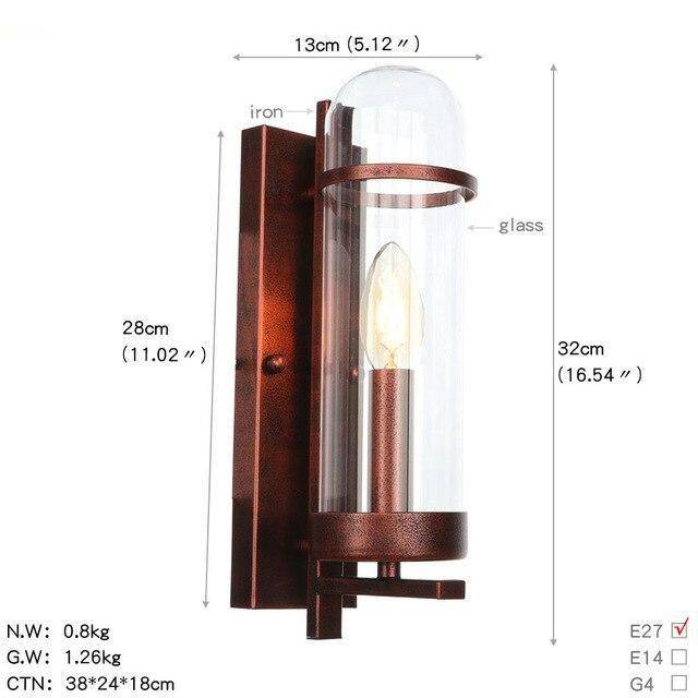 Applique murale rétro LED en métal avec ampoule en verre style industriel - vue 4 sur 6