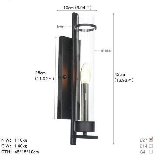 Applique murale rétro LED en métal avec ampoule en verre style industriel - vue 4 sur 6