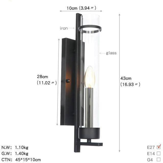 Applique murale rétro LED en métal avec ampoule en verre style industriel - vue 3 sur 6