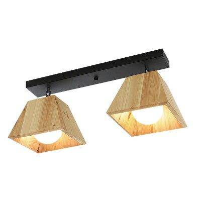 Plafonnier avec lampe en cône de bois Japanese - vue 5 sur 9