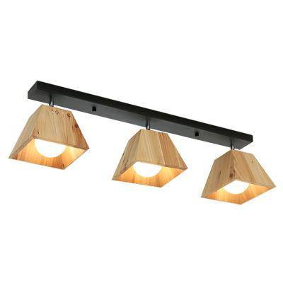 Plafonnier avec lampe en cône de bois Japanese - vue 3 sur 9