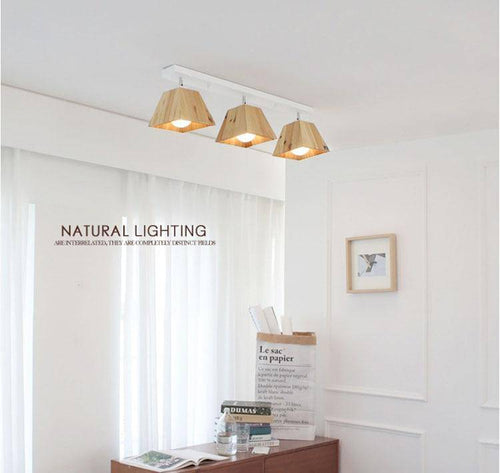 Plafonnier avec lampe en cône de bois Japanese - vue 5 sur 9