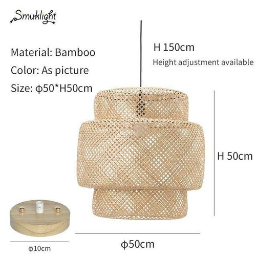 Suspension en bambou rotin de plusieurs formes Chinese - vue 7 sur 10