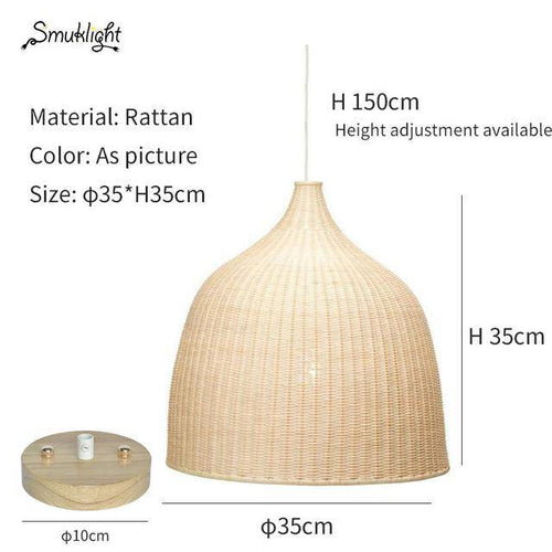 Suspension en bambou rotin de plusieurs formes Chinese - vue 10 sur 10