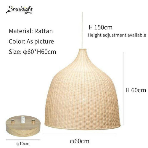 Suspension en bambou rotin de plusieurs formes Chinese - vue 8 sur 10