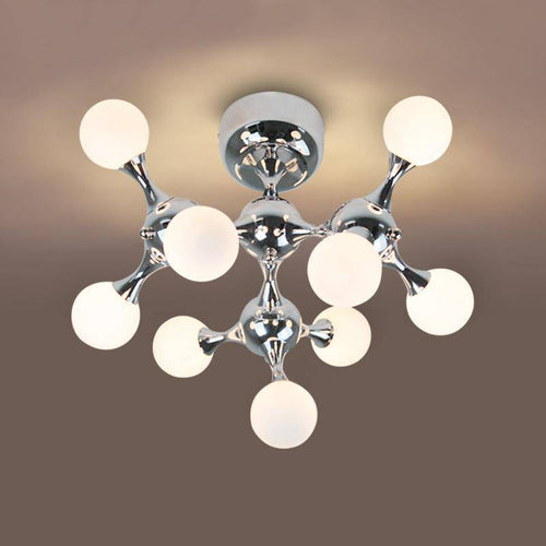 Plafonnier chromé à LED style molécule moderne - vue 3 sur 5