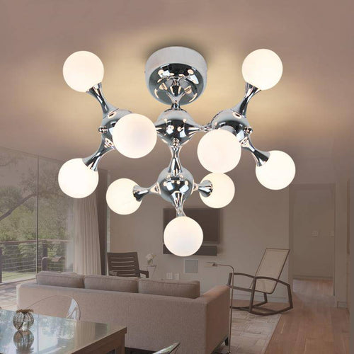 Plafonnier chromé à LED style molécule moderne - vue 2 sur 5