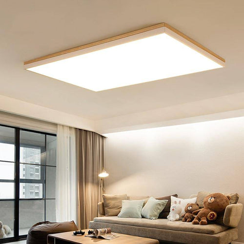 Plafonnier rectangle en bois et métal à LED Illumination - vue 4 sur 4