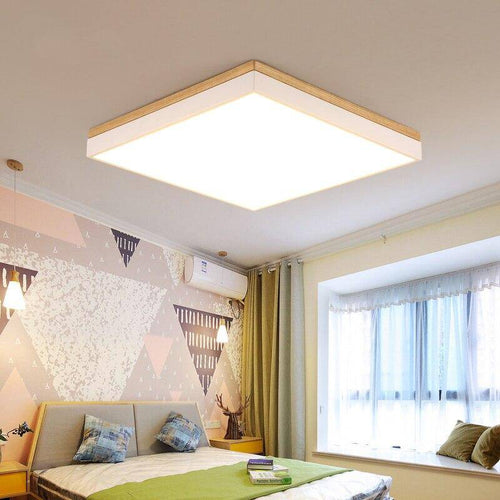 Plafonnier rectangle en bois et métal à LED Illumination - vue 2 sur 4