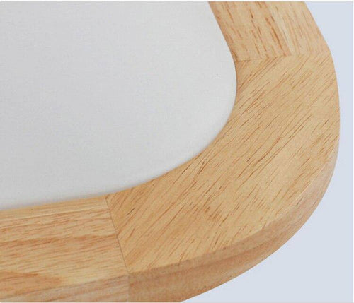 Plafonnier en bois à LED rectangle à bords arrondis - vue 4 sur 4
