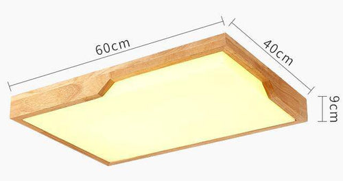 Plafonnier rectangle en bois à LED Tatami - vue 3 sur 5