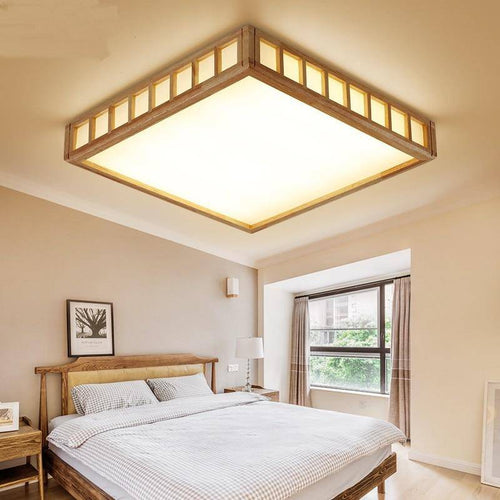 Plafonnier LED carré style japonais Tatami - vue 2 sur 5