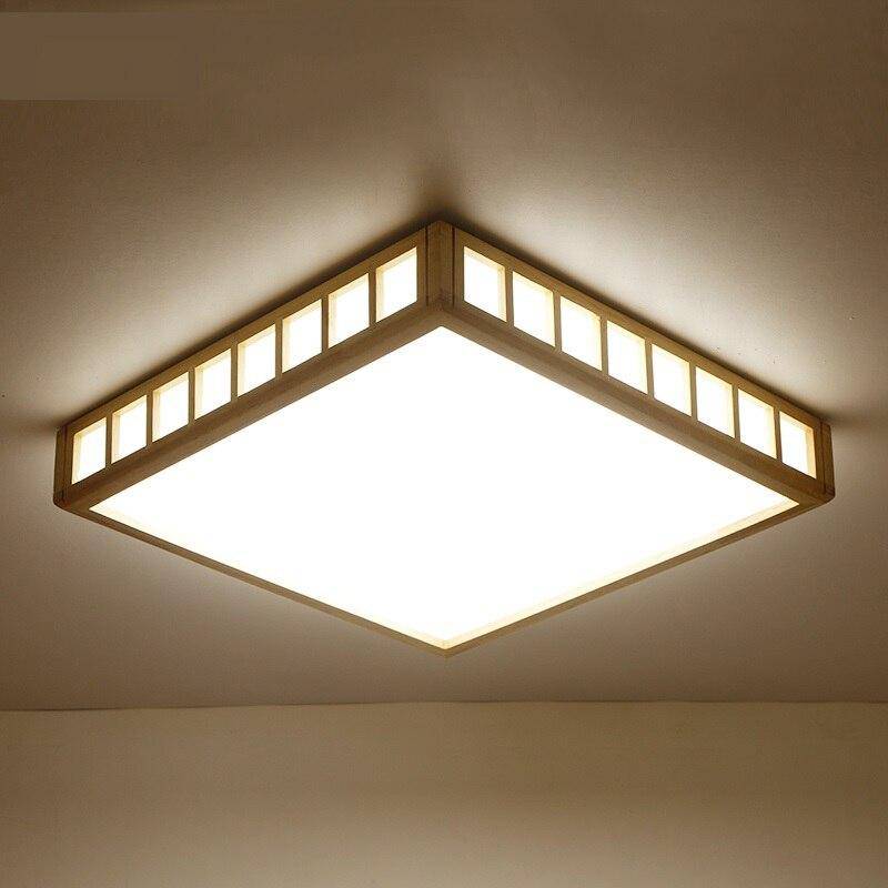 Plafonnier LED carré style japonais Tatami - vue 5 sur 5