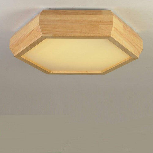 Plafonnier en bois hexagonal Hill - vue 3 sur 3