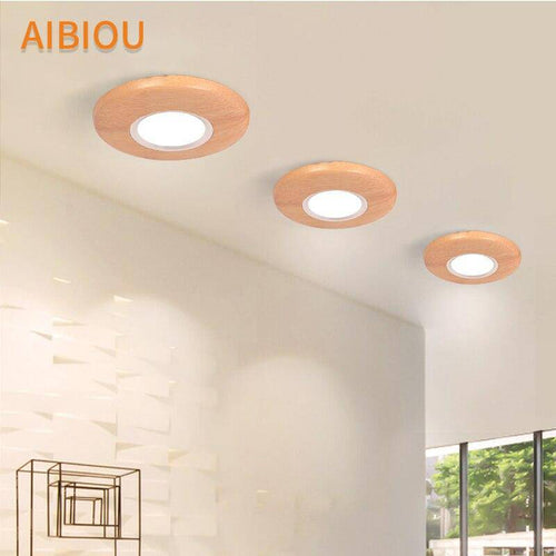 Plafonnier à LED spot en bois Aibiou - vue 3 sur 11