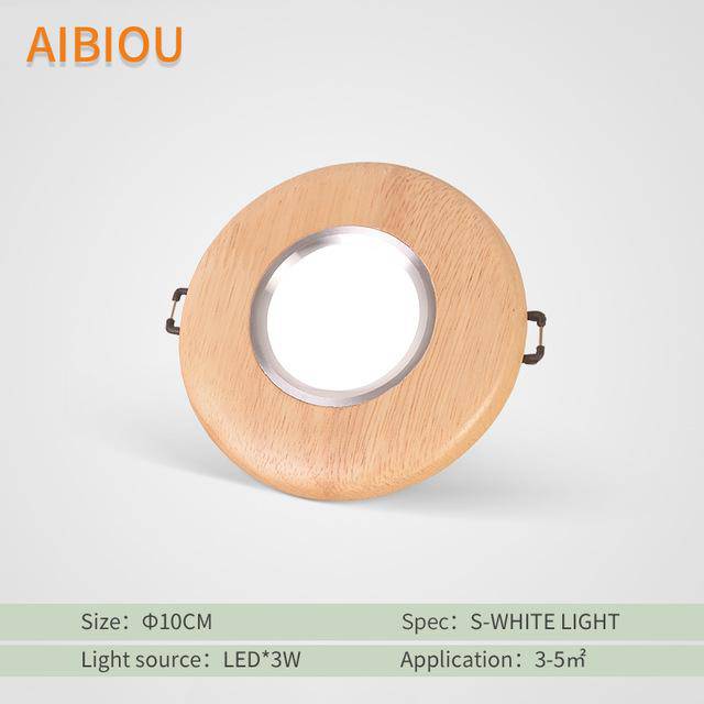 Plafonnier à LED spot en bois Aibiou - vue 5 sur 11