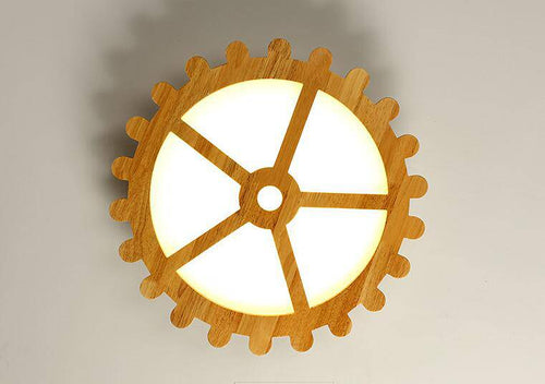 Plafonnier LED horloge en bois - vue 7 sur 7