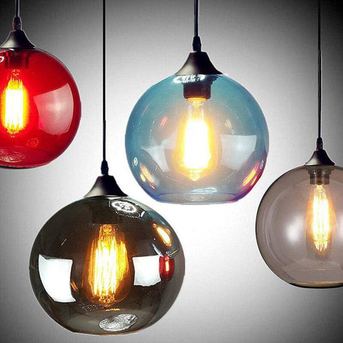 Suspension boule en verre colorée Loft - vue 3 sur 4