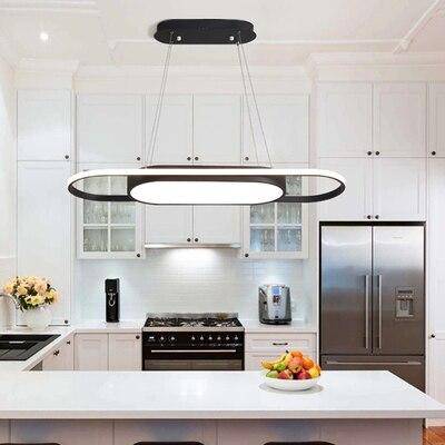 Lustre design à LED long 90cm et bords arrondis Dining - vue 5 sur 6