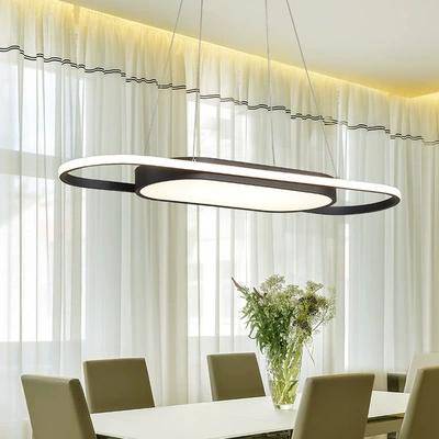 Lustre design à LED long 90cm et bords arrondis Dining - vue 3 sur 6