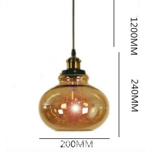 Suspension ovale en verre ambré European - vue 6 sur 5