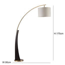 Lampadaire LED design doré arrondi et abat-jour Foyer