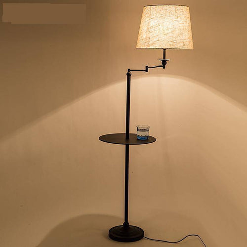 Lampadaire avec table et abat-jour en tissu Vertical - vue 2 sur 4