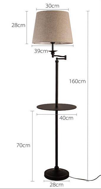 Lampadaire avec table et abat-jour en tissu Vertical - vue 3 sur 4