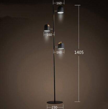 Lampadaire moderne avec lampes dirigeables Nordic - vue 7 sur 8