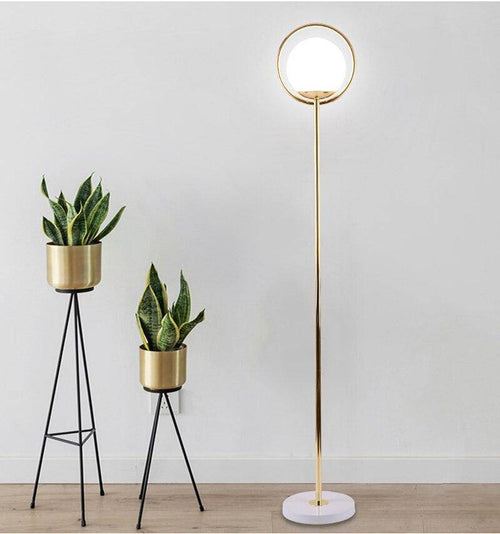 Lampadaire LED doré avec boule en verre Ball - vue 2 sur 7