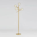 Lampadaire design LED doré avec branches et boules de verre Rotated