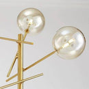 Lampadaire design LED doré avec branches et boules de verre Rotated