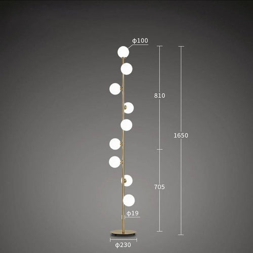 Lampadaire design à LED avec plusieurs boules de verre Head - vue 2 sur 5