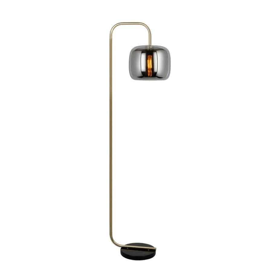 Lampadaire design avec boule en verre fumé Stone - vue 5 sur 5