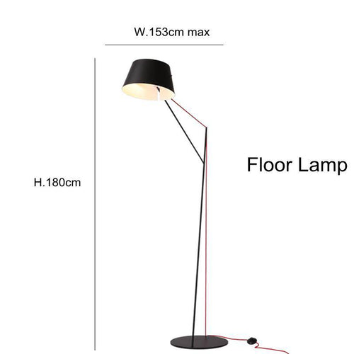 Lampadaire design noir Long - vue 3 sur 5